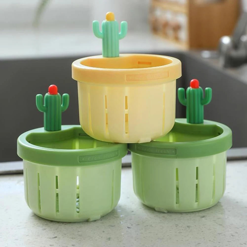 Cactus Kitchen Sink Drain Strainer with Handle Plastic Waste Filter Kitchen Food Slag Strainer Kitchen Accessories