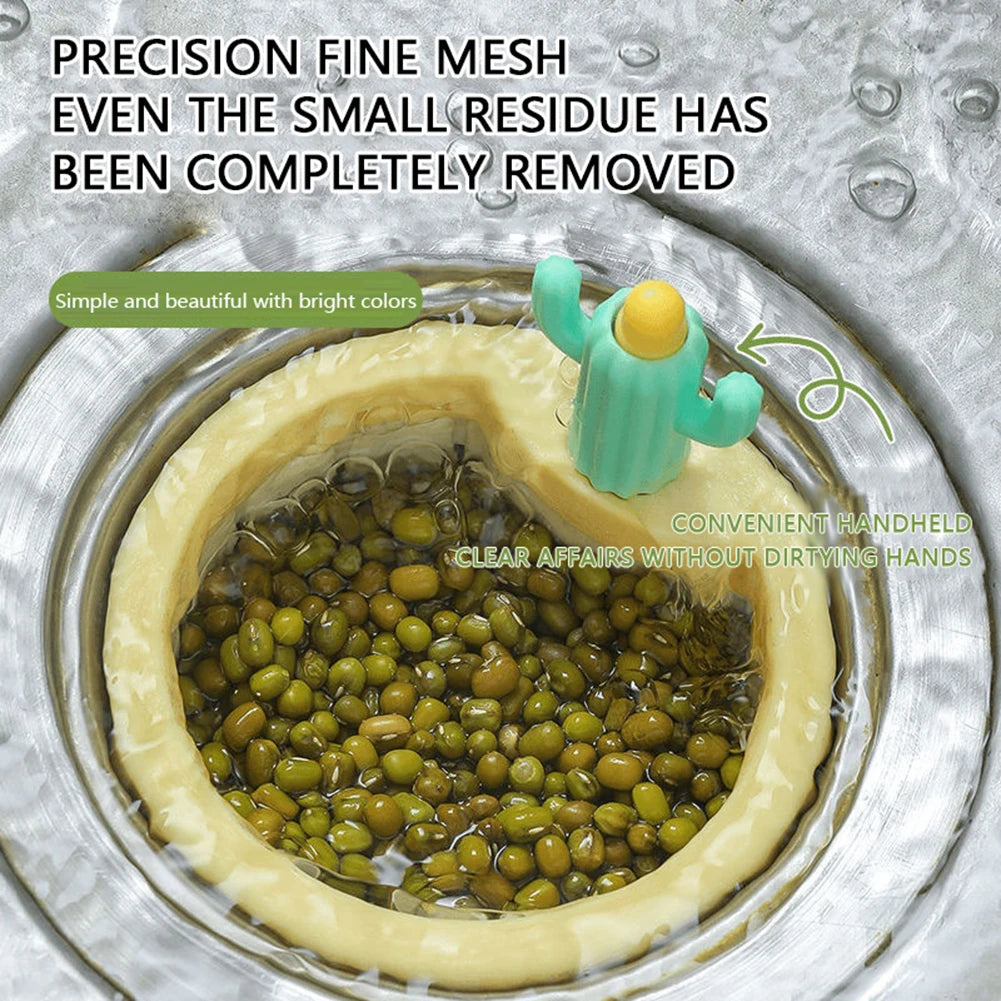 Cactus Kitchen Sink Drain Strainer with Handle Plastic Waste Filter Kitchen Food Slag Strainer Kitchen Accessories