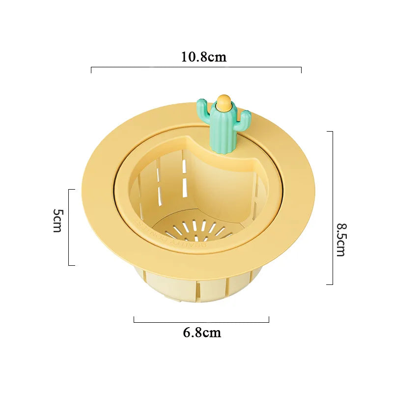 Cactus Kitchen Sink Drain Strainer with Handle Plastic Waste Filter Kitchen Food Slag Strainer Kitchen Accessories