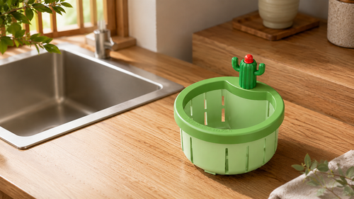 Cactus Kitchen Sink Drain Strainer with Handle Plastic Waste Filter Kitchen Food Slag Strainer Kitchen Accessories