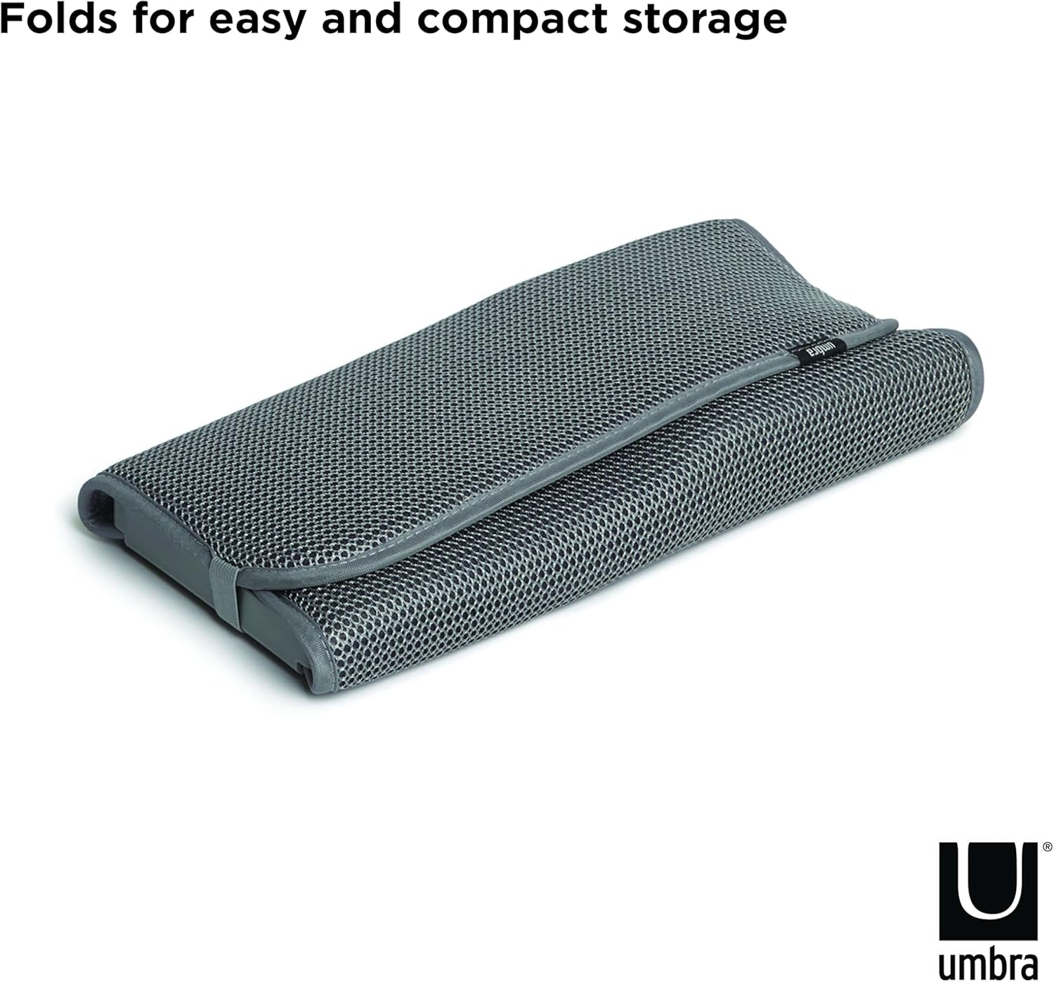 Udry Dish Rack and Microfiber Drying Mat – Space-Saving Design Folds up for Easy Storage, Mini Rack, Gray
