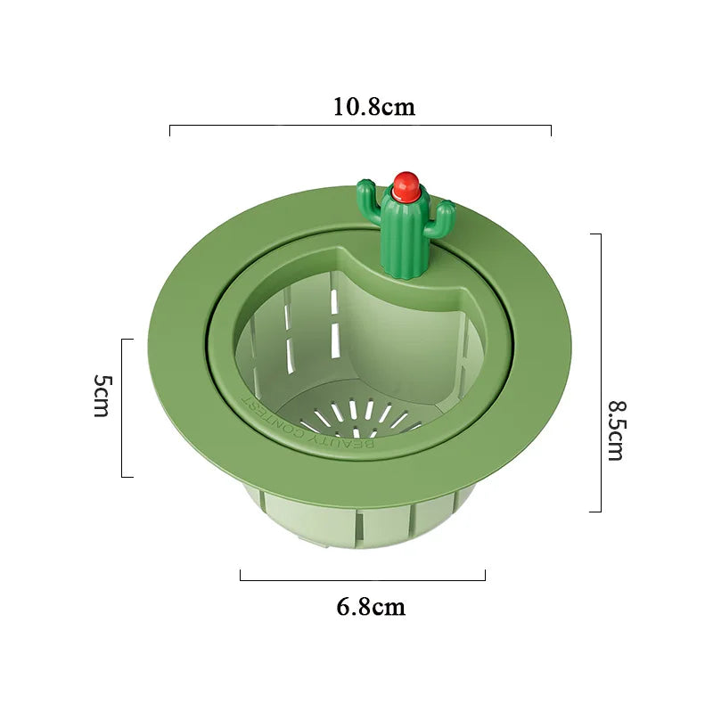 Cactus Kitchen Sink Drain Strainer with Handle Plastic Waste Filter Kitchen Food Slag Strainer Kitchen Accessories